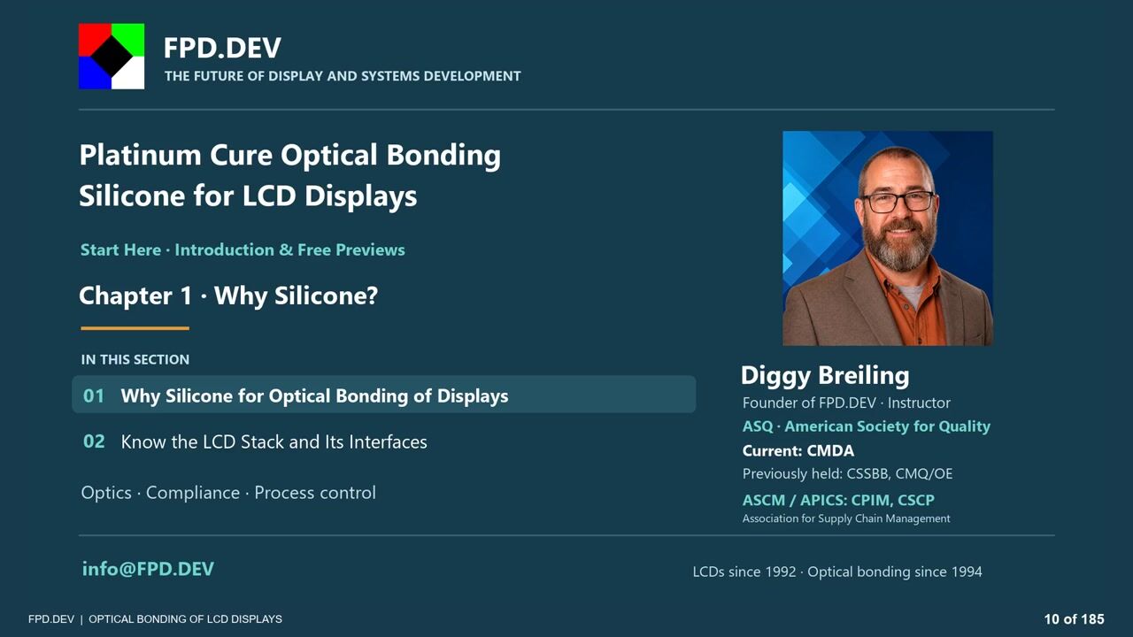 Why Silicone for Optical Bonding of Displays?